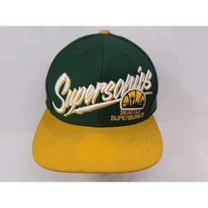 Seattle Supersonics NBA Mitchell & Ness Adjustable Snapback Hat Cap‎ Wool